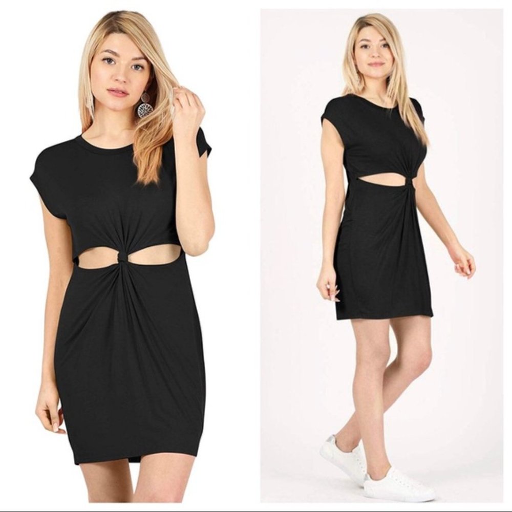 {SIMLU} Black cut out dress